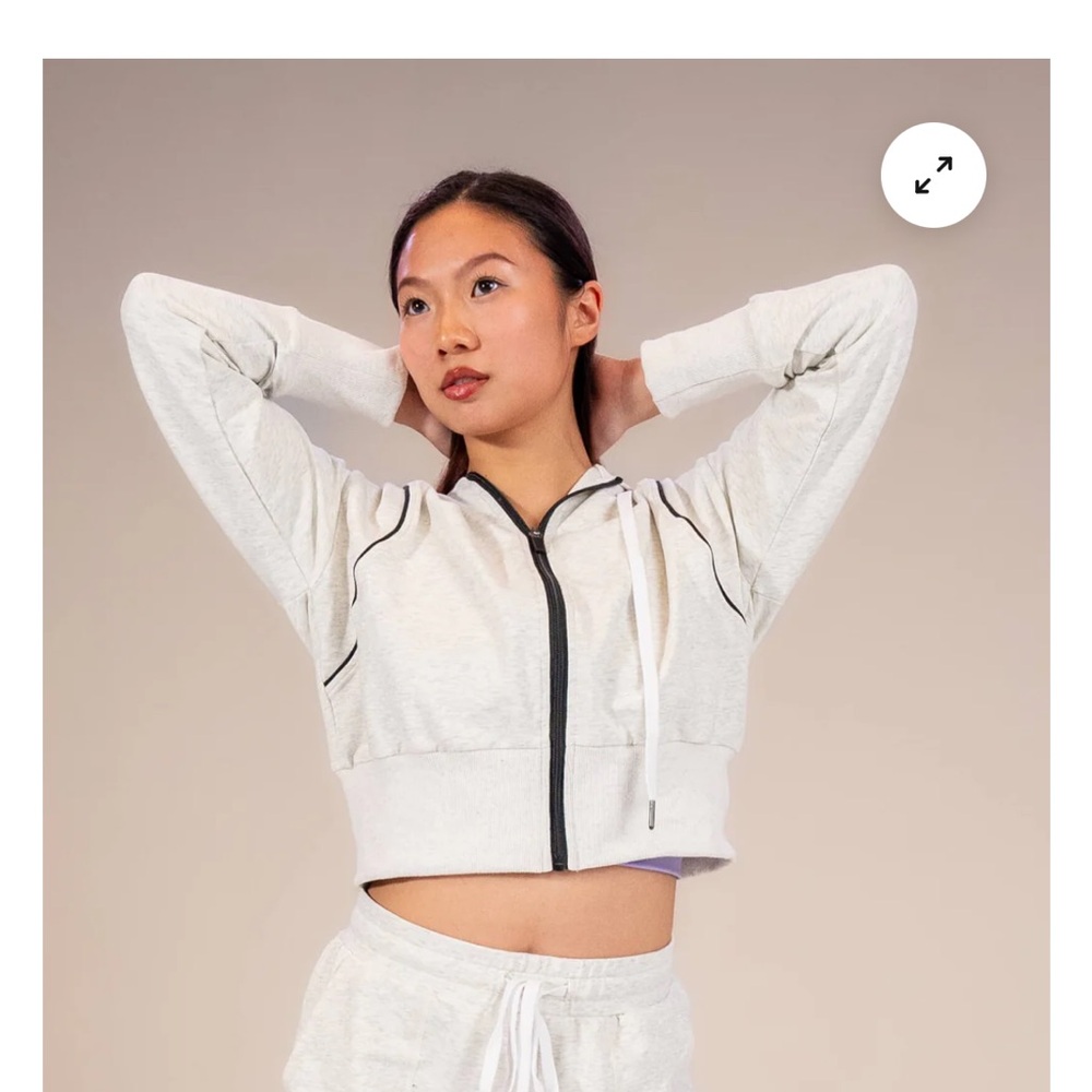 Women's Light Gray Zip-Up Hoodie
